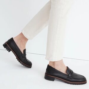 Classic Black Leather Penny Loafers for Women
